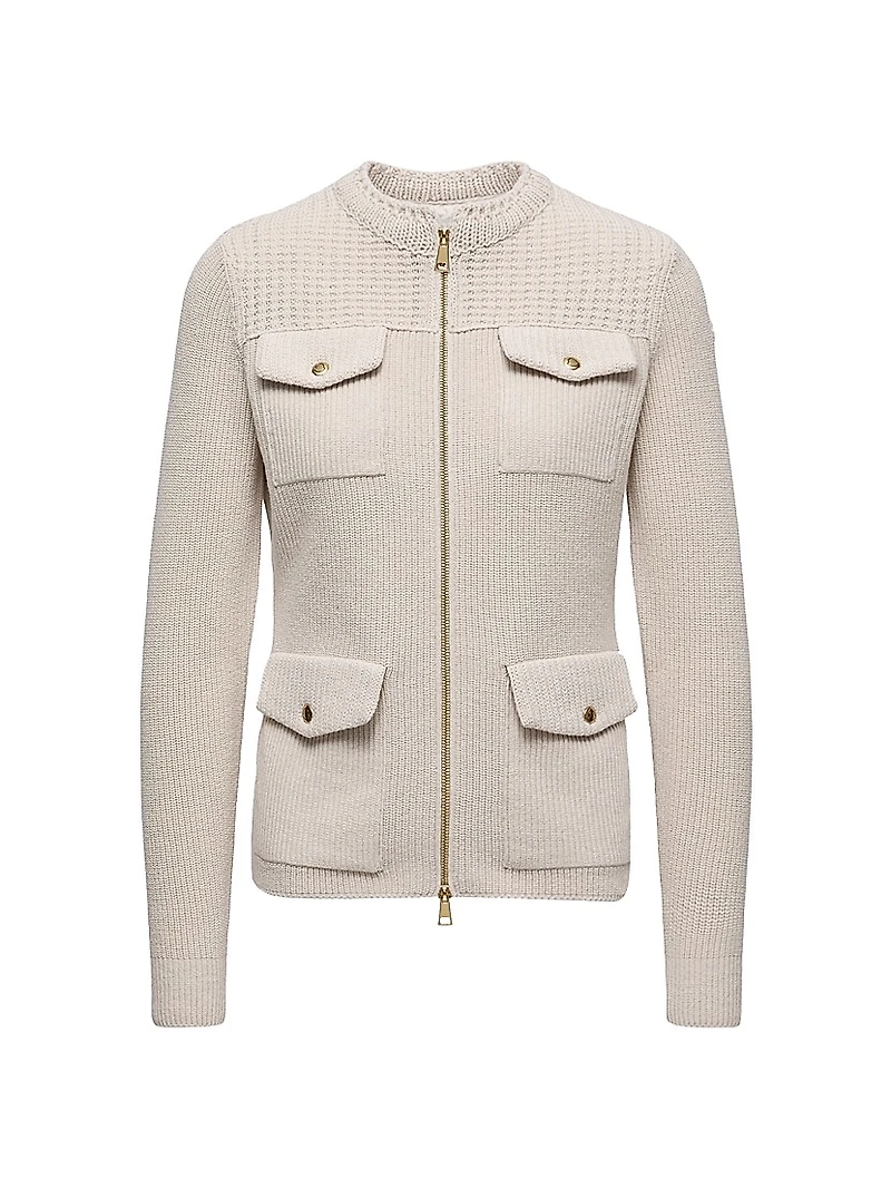 Down-Filled Cardigan Wool