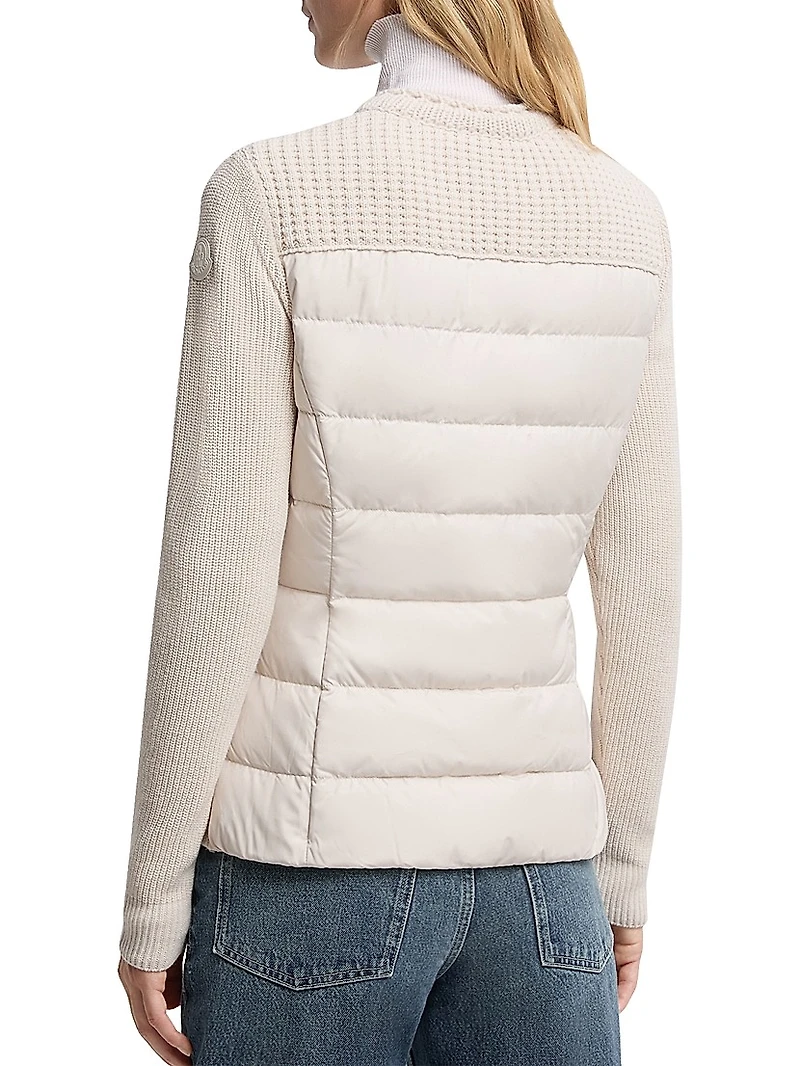 Down-Filled Cardigan Wool