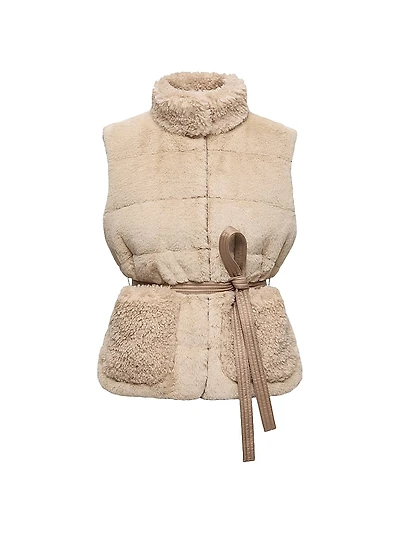 Joui Puffer Vest Faux Fur and Teddy