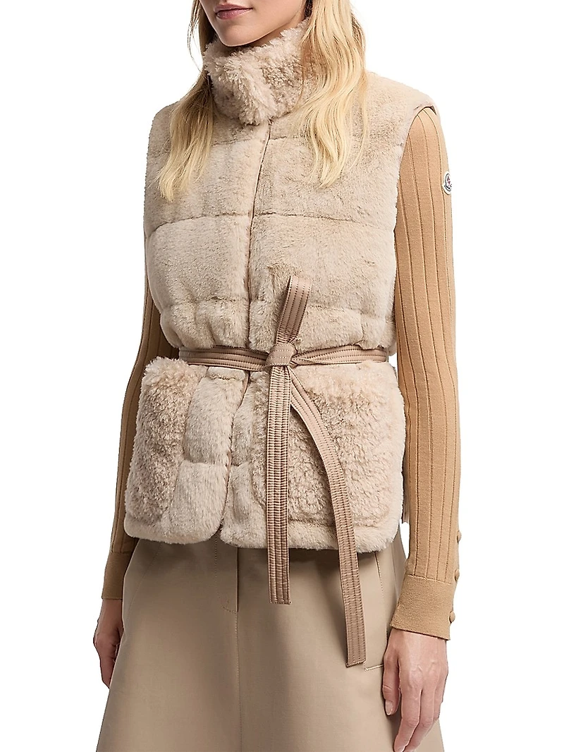 Joui Puffer Vest Faux Fur and Teddy