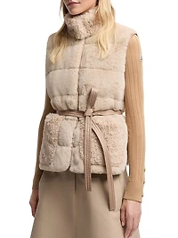 Joui Puffer Vest Faux Fur and Teddy