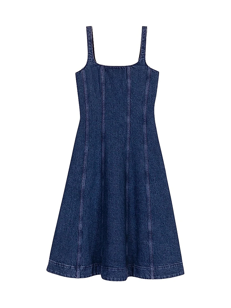 Long Denim Babydoll Dress