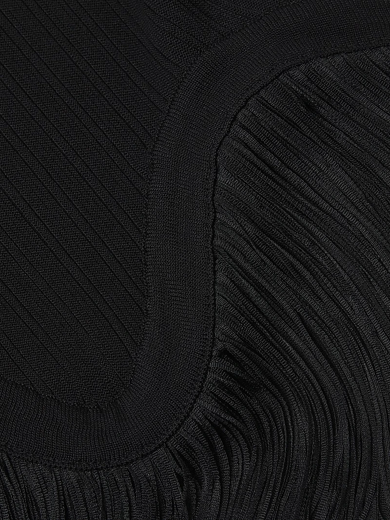 Misook x Lani Lynn Fringe-Hem Rib-Knit Tank Top