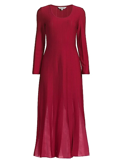 A-Line Multi-Seam Knit Maxi Dress