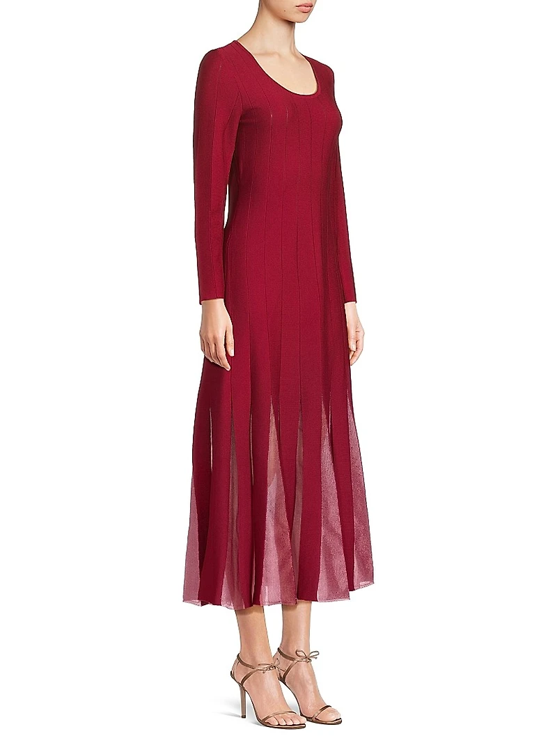 A-Line Multi-Seam Knit Maxi Dress