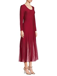 A-Line Multi-Seam Knit Maxi Dress