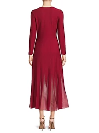 A-Line Multi-Seam Knit Maxi Dress