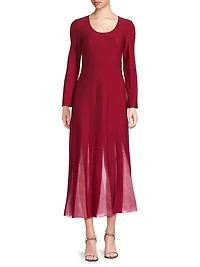 A-Line Multi-Seam Knit Maxi Dress