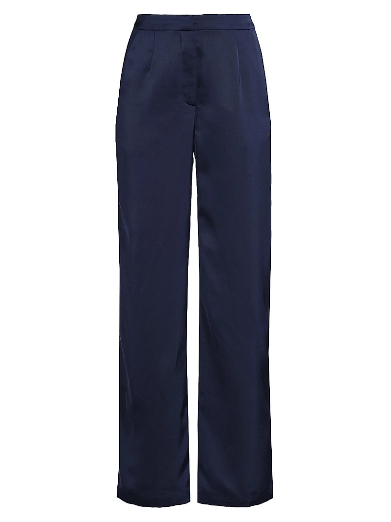 Misook x Lani Lynn Naomi Wide-Leg Crepe De Chine Pants