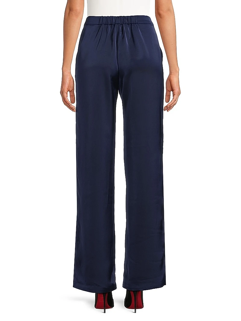 Misook x Lani Lynn Naomi Wide-Leg Crepe De Chine Pants