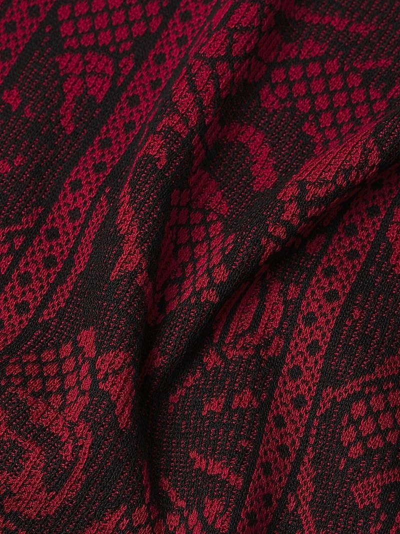 Jacquard Knit Boatneck Top