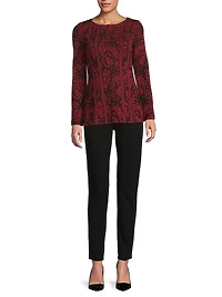 Jacquard Knit Boatneck Top
