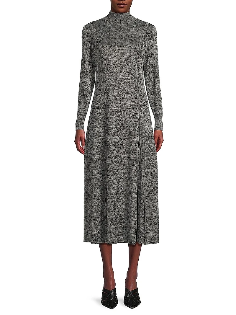 Knit A-Line Midi-Dress