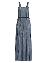 Misook x Lani Lynn Vertical Striped Knit Maxi Dress