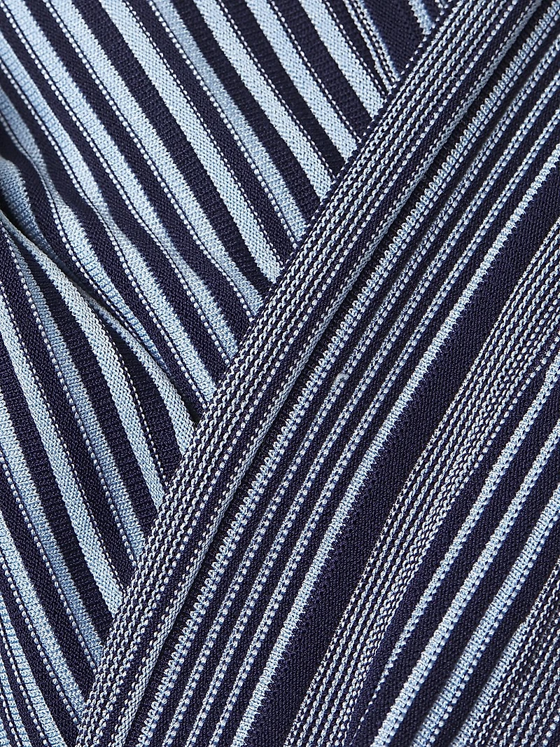Misook x Lani Lynn Vertical Striped Knit Maxi Dress