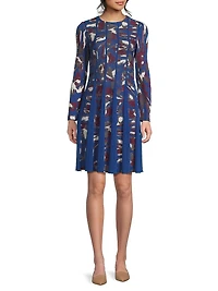 Abstract Print Knit A-Line Minidress