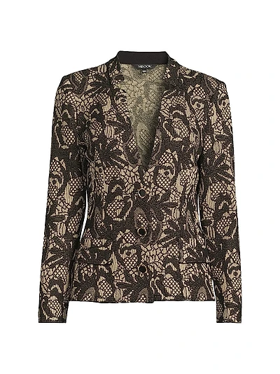 Tailored Floral Knit Jacket