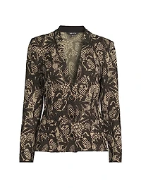 Tailored Floral Knit Jacket