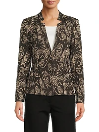 Tailored Floral Knit Jacket
