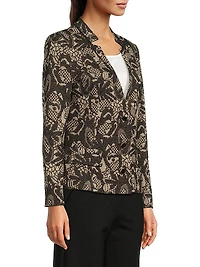 Tailored Floral Knit Jacket