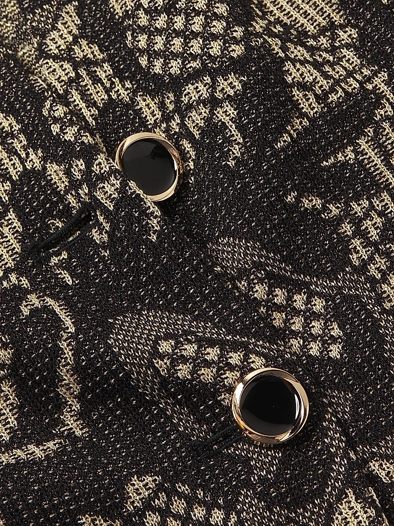 Tailored Floral Knit Jacket