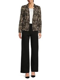Tailored Floral Knit Jacket