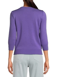 Floral Embroidered Crewneck Sweater