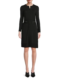 Knit Sheath Knee-Length Dress