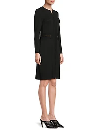 Knit Sheath Knee-Length Dress