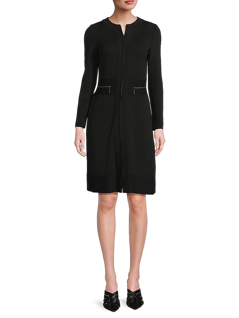 Knit Sheath Knee-Length Dress