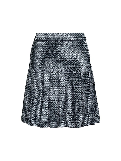 Missok x Lani Lynn Drop-Waist Pleated Knit Miniskirt