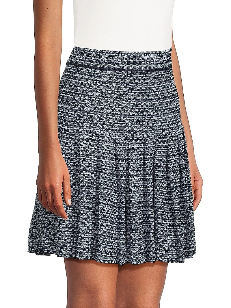 Missok x Lani Lynn Drop-Waist Pleated Knit Miniskirt