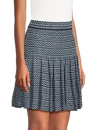 Missok x Lani Lynn Drop-Waist Pleated Knit Miniskirt
