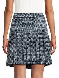 Missok x Lani Lynn Drop-Waist Pleated Knit Miniskirt