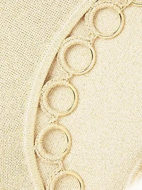 Lurex Crochet-Knit Grommet Top