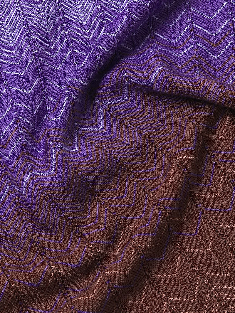 Ombré Chevron Pointelle Soft Knit Tunic