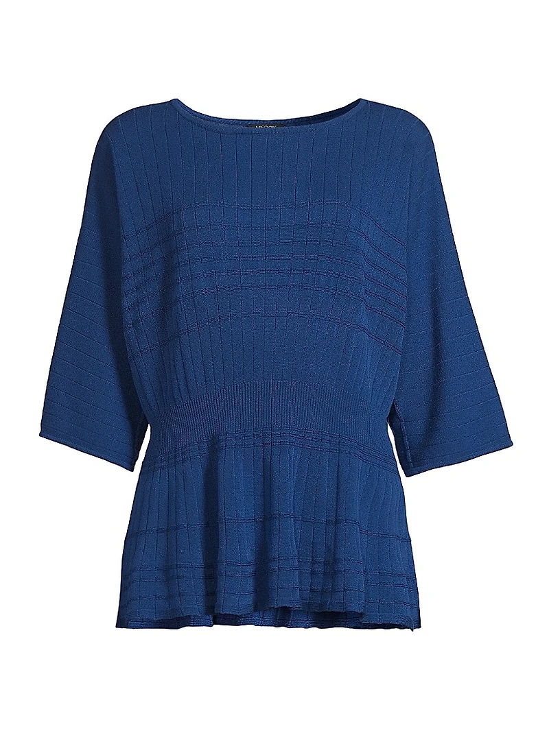 Rib-Knit Dolman-Sleeve Top