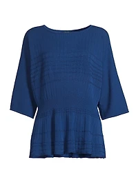 Rib-Knit Dolman-Sleeve Top