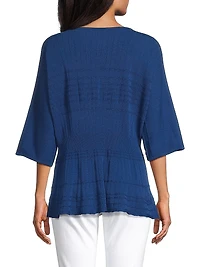 Rib-Knit Dolman-Sleeve Top