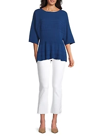 Rib-Knit Dolman-Sleeve Top