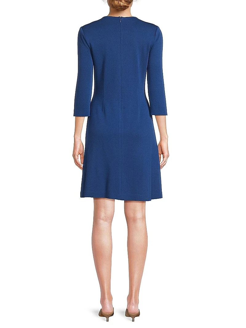 Floral-Embroidered A-Line Minidress