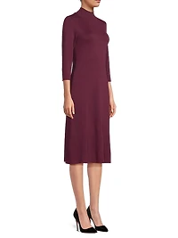A-Line Tonal Knit Midi-Dress