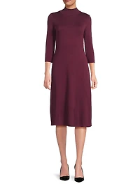 A-Line Tonal Knit Midi-Dress