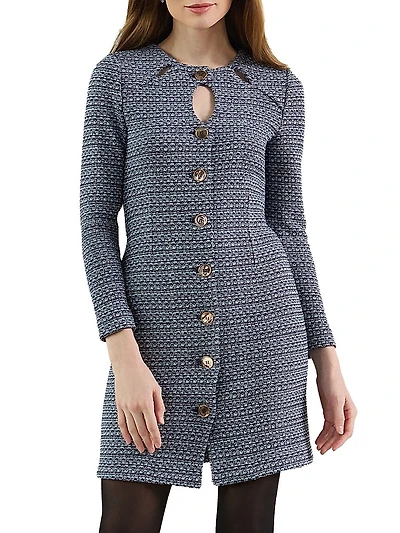 Misook x Lani Lynn Keyhole Cutout Tweed Knit Sheath Dress