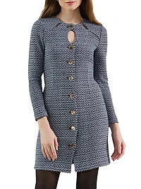 Misook x Lani Lynn Keyhole Cutout Tweed Knit Sheath Dress