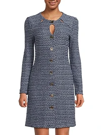 Misook x Lani Lynn Keyhole Cutout Tweed Knit Sheath Dress