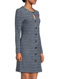 Misook x Lani Lynn Keyhole Cutout Tweed Knit Sheath Dress