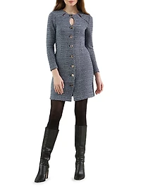 Misook x Lani Lynn Keyhole Cutout Tweed Knit Sheath Dress