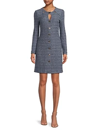 Misook x Lani Lynn Keyhole Cutout Tweed Knit Sheath Dress