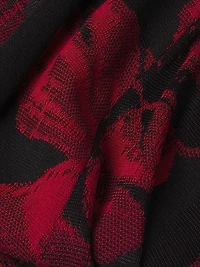 Floral Intarsia-Knit A-Line Maxi Dress